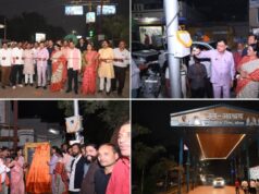 उद्योग मंत्री ने सीएसईबी चौक में किया वेटिंग शेड का लोकार्पण, तीन प्रमुख मार्गों पर 195 स्ट्रीट लाइटों से रोशन होंगे शहर के मार्ग